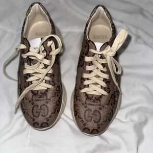 Gucci Beige and Brown GG Sneakers